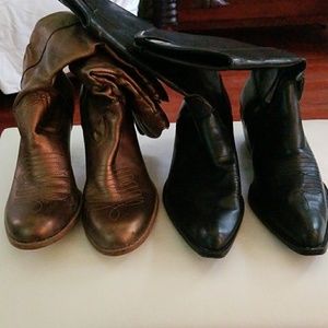 2 pair of cowboy boots